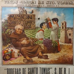 Vintage poster DRUNK FRIAR GROCERY STORE WINE MISION DE SANTO TOMAS LITHO MONK