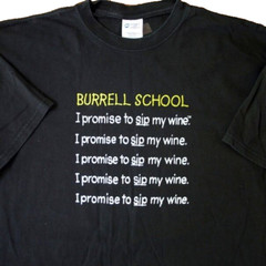 Burrell School Winery I Promise To Sip My Wine Mens T-Shirt size XL Santa Cruz
