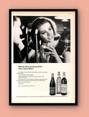 1966 Taylor Wine Vintage PRINT AD Burgundy Sauterne Port Dinner Parties