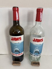 JAWS Amity Island Red & White Wine Bottles (2) – Empty 750ml – 50th Anniversary