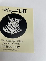 VTG Wine Label MagnifiCAT 1993 Alexander Valley Sonoma County Chardonnay Rare!