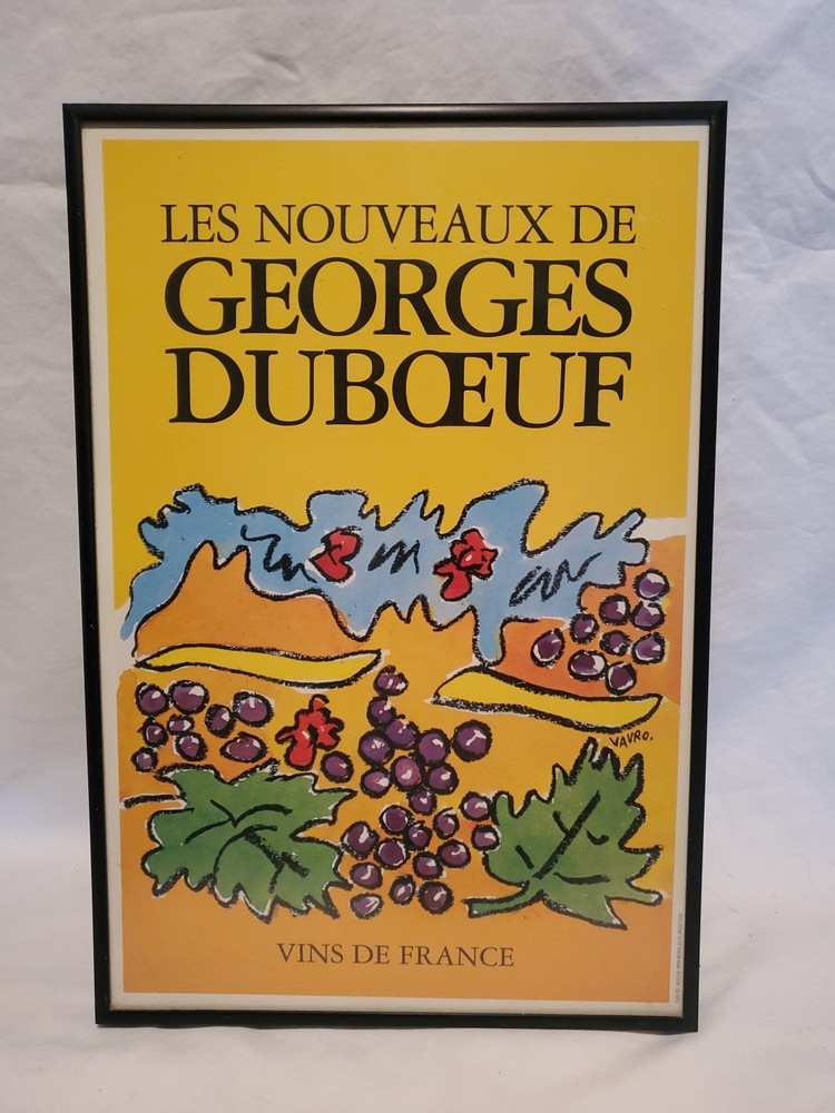 Vintage Georges Duboeuf Framed Poster &rsquo;90&rsquo;s