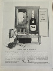 1959 Paul Masson pink Champagne Bottle in the ice box Tonight The Night ad
