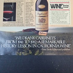 1983 Inglenook Estate Bottled Wines Vintage Print Ad Rutherford CA Napa Valley