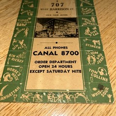 1940s GOLD SEAL LIQUORS, 707 WEST HARRISON, CHICAGO Promotional Card