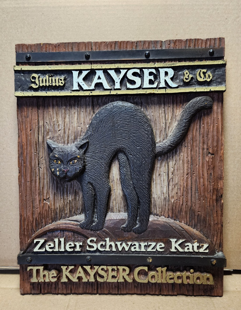 Vintage Julius Kayser & Co Zeller Schwarze Kartz Black Cat Wall Plaque