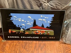 2007 Korbel California Champagne Metal Tin Advertising Sign 125th Anniversary