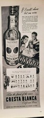 Cresta Blanca Wines Vintage 1946 Print Ad Ephemera Wall Art Decor Lot of 2
