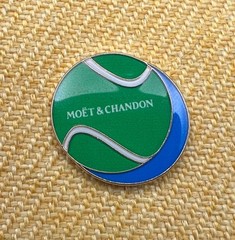 Moet & Chandon Champagne US Open Tennis Ball Enamel & Metal Lapel Pin Badge