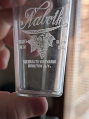 Naboth Vineyards Brocton NY New York Etched Small Glass Cup Grape Wine