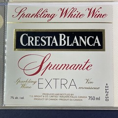 Vintage Brights Winery Cresta Blanca Spumante Extra Wine UNUSED Paper Label Q124