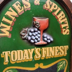 Vtg Large Wine & Spirits Message Board Chalk Menu Board Sign 3D 24 X 16&Prime; Pub Bar