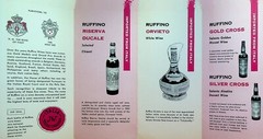 IL Ruffino World Renowned Italian Wines Brochure 1970s Chianti Rosatello Orvieto