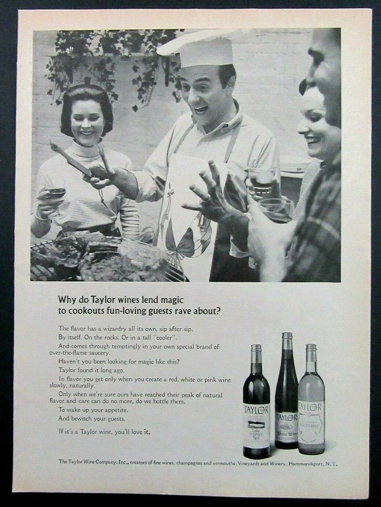 1966 THE TAYLOR WINE COMPANY Creators of Fine Wines /Champagnes Magazine Ad