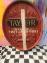 TAYLOR New York State Wines and Champagne 3D Barrel Bar Sign Hanging Vintage