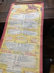 Large Vintage DA MEO PATACCA Rome Italy Restaurant Menu Poster 17”×40&Prime;. 1960&rsquo;s