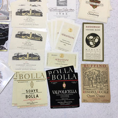 Vintage 80&rsquo;s 90&rsquo;s Wine 56 Labels Lot Red White Scrapbooking Crafting Unused