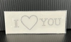 Clear Crystal “I HEART YOU” Bottle Wine Label Bedazzle Sticker – New & Cool