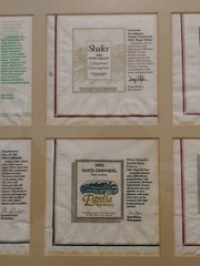 Rare 37&Prime; Framed Vtg California Wine Napkin Collection 1980-85 Napa Sonoma Shafer