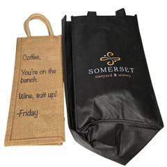 Reusable Wine Gift Bags Lot of 4 Callaway/Somerset/Burlap & Multi‑Bottle Holders