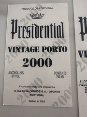 3 Labels – Vintage Porto 2000 Presidential Port Portugal