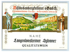 1960&rsquo;s-80&rsquo;s Langenlonsheimer Sylvaner German Wine Label S73E