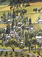 Vintage 1985 Napa Valley Wine Festival Earl Thollander Framed Poster 20×26