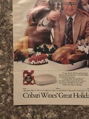 1983 Cribari Wine Mountain Chablis VTG 1980s 80s PRINT AD Holiday Get-Together