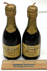 Vintage Dry Monopole Brut Champagne 5” Candles Wine Bar Man Cave Promo Advertise