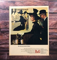 1963 B&G French Wines Vintage PRINT AD Paris Nostalgia Alcohol Art