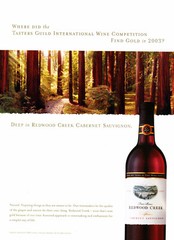 REDWOOD CREEK WINE AD #3 RARE 2003 OUT OF PRINT