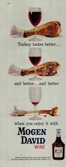 1959 Mogen David Wine Turkey Leg with a Glass of Red Wine Vintage Print Ad 1406