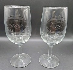 Vntg Warner Michigan&rsquo;s Largest & Fastest Growing Winery Tasting Stem Glass Set 2