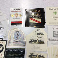 Vintage 80&rsquo;s 90&rsquo;s Wine 56 Labels Lot Red White Scrapbooking Crafting Unused
