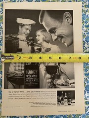 Vintage 1969 Taylor’s New York State Wine Print Ad Burgundy