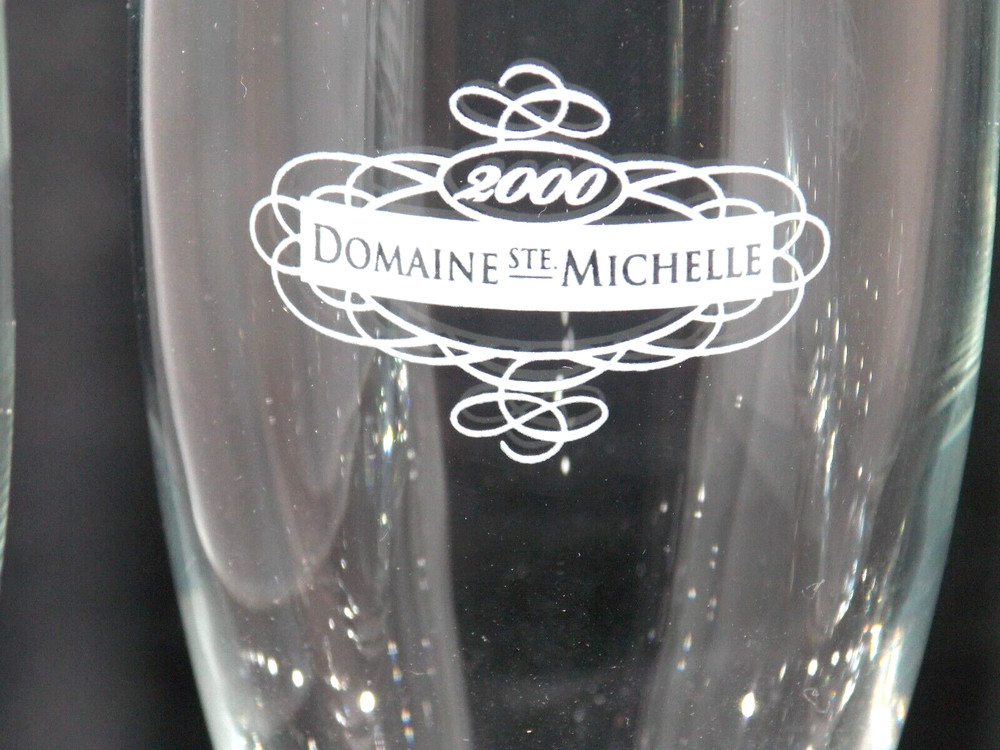 Domaine Ste Michelle 2000 – Champagne Glass / Flute: 7-3/4&Prime; Tall – White Artwork