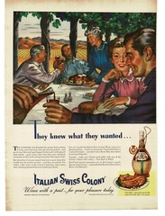 1945 Italian Swiss Colony Wine at Mealtime art by Haines Hall Vintage Print Ad