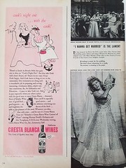 1944 Cresta Blanca Wine Night Out With The Cook Original Ad