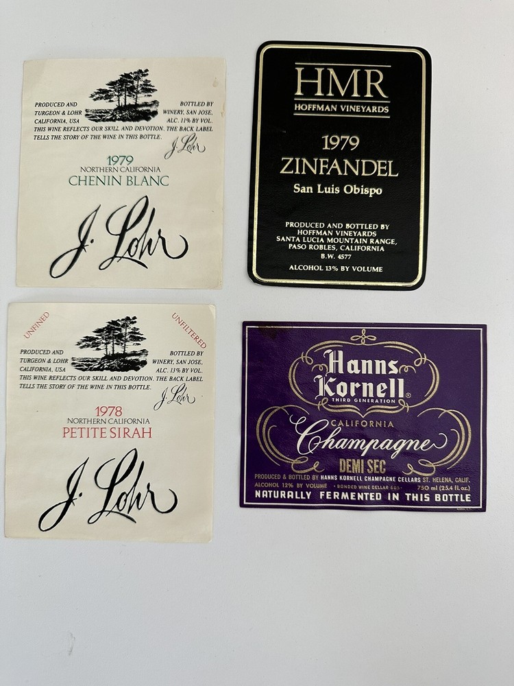 Vintage Wine Bottle Labels 70&rsquo;s 80s 