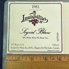 Vintage 1982 Inniskillin Winery Seyval Blanc Wine UNUSED Paper Label Niagara Q86