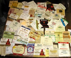 Lot 83 Assorted Vintage Wine Bottle Labels, Early 1960&rsquo;s, Early 70&rsquo;s Most France