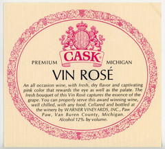 1960s-70s Paw Paw, MI Wine Cask Pink Chablis Wine Warner Vineyards, Inc 2 #2G3