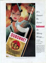 1960 DuBonnet Aperitif WIne PRINT AD On reverse side Bisquit Cognac