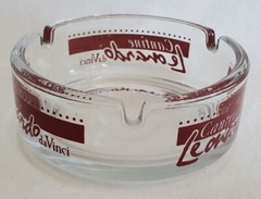 Vtg CANTINE LEONARDO DA VINCI ITALY WINERY GLASS PROMOTIONAL ASHTRAY 4&Prime;