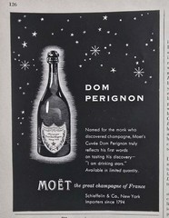 1955 Moet Dom Perignon great champagne of France vintage Ad