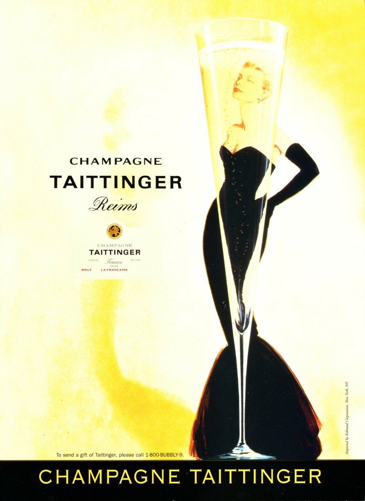 TAITTINGER CHAMPAGNE AD #1 RARE 1995 OUT OF PRINT