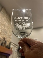 GRGICH HILLS Estate 25th Anniversary 1977-2002 Wine Tasting Glass NAPA Vineyard