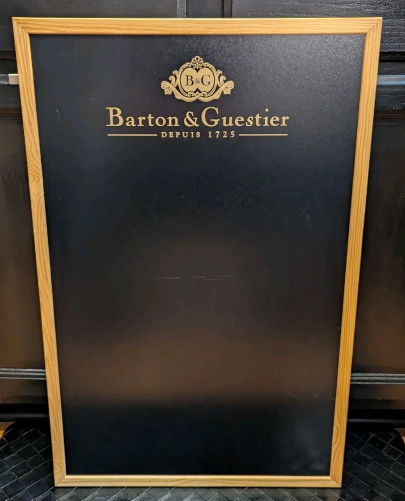 BARTON & GUESTIER (B & G) Wood Framed Menu Chalkboard Markerboard Restaurant Bar