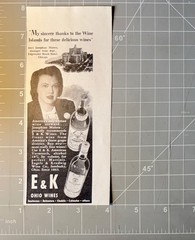 E and K Wine Co Ad Vintage 1940s Mid Century Bar Wall Art Sandusky OH 1941