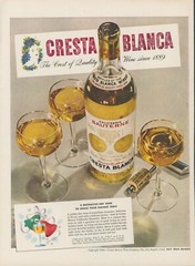1944 Cresta Blanca California Sauterne Wine Cork Glasses Vintage Print Ad L22